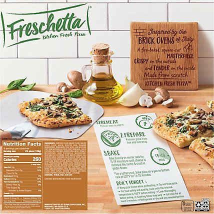Freschetta Pizza Brick Oven Crust Roasted Mushroom & Spinach Frozen - 22.52 Oz - Image 6
