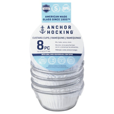 Anchor Hocking Custard Cups With Plastic Lids 4-6 Ounce - Each - Image 2