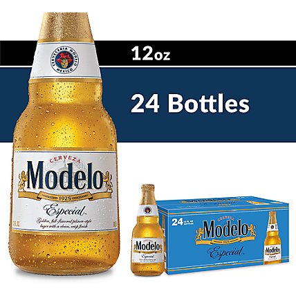 Modelo Especial Lager Mexican Beer 4.4% ABV Bottles - 24-12 Fl. Oz. - Image 1
