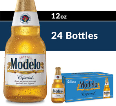 Modelo Especial Mexican Lager Beer Bottles 4.4% ABV - 24-12 Fl. Oz.
