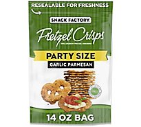 Snack Factory Pretzel Crisps Pretzel Crackers Thin Crunchy Deli Style Garlic Parmesan - 14 Oz