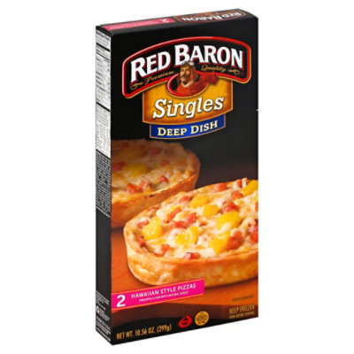 Red Baron Pizza Deep Dish Singles Hawaiian Style Frozen - 10.56 Oz