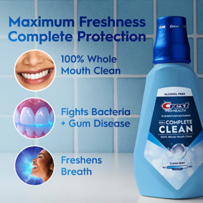 Crest Pro Health Mouthwash Multi-Protection Clean Mint Alcohol Free - 8.4 Fl. Oz. - Image 4