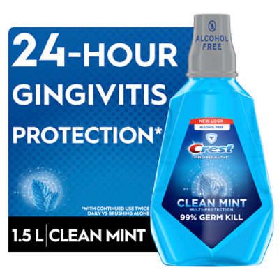 Crest Pro Health Mouthwash Multi-Protection Clean Mint Alcohol Free - 50.7 Fl. Oz.