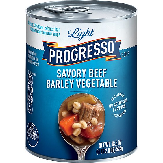 Progresso Light Soup Savory Beef Barley Vegetable - 18.5 Oz