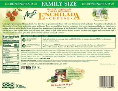 Amy's Family Size Cheese Enchilada - 27 Oz - Image 6