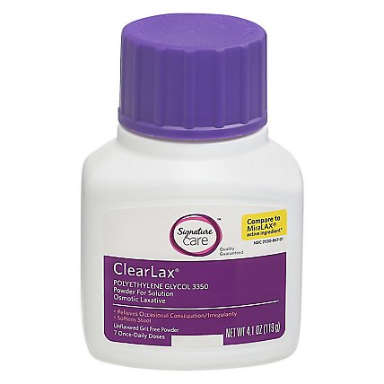 Signature Care ClearLax Powder For Solution Polyethylene Glycol 3350 Osmotic Laxative - 4.1 Oz - Image 3