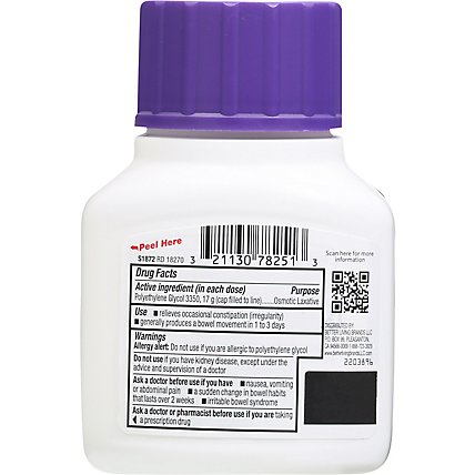 Signature Care ClearLax Powder For Solution Polyethylene Glycol 3350 Osmotic Laxative - 4.1 Oz - Image 4
