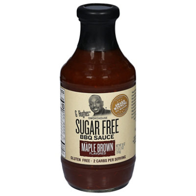 G Hughes Smokehouse Sauce BBQ Sugar Free Maple Brown Flavored - 18 Oz - Image 3