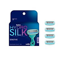 Schick Hydro Silk Womens Shower Ready Sensitive Care Razor Blades Refill - 4 Count