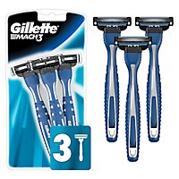 Gillette MACH3 Razor Disposable Smooth Shave - 3 Count - Image 2