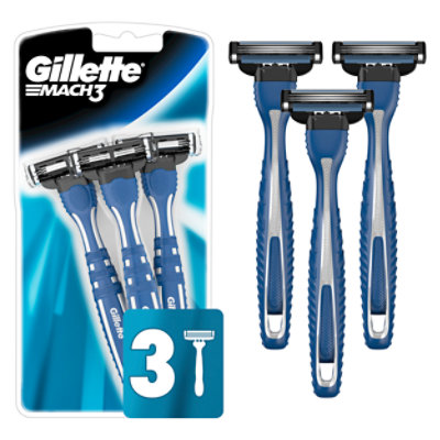 Gillette MACH3 Razor Disposable Smooth Shave - 3 Count - Image 1