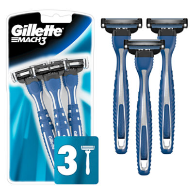 Gillette MACH3 Razor Disposable Smooth Shave - 3 Count