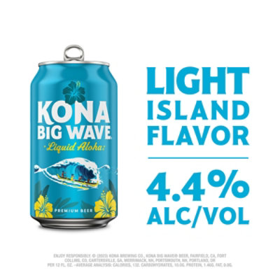 Kona Big Wave Premium Lager Beer Bottles 12-12 fl oz - Image 4