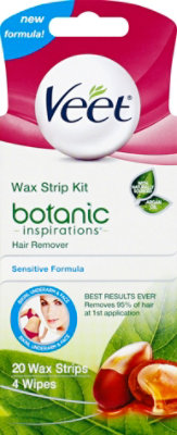 VEET Hair Remover Wax Strip Kit Easy Gelwax Technology Sensitive Formula  - 20 Count - Image 2