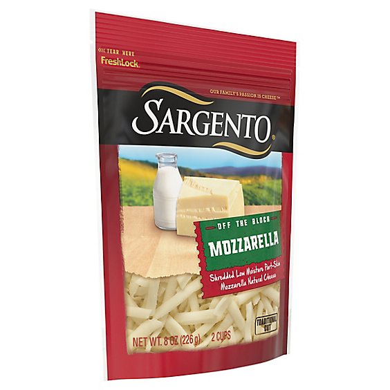 Sargento Off the Block Cheese Shredded Mozzarella - 8 Oz