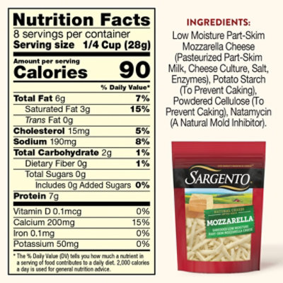 Sargento Shredded Mozzarella Natural Cheese Traditional Cut - 8 Oz - Image 5