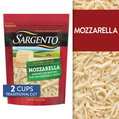 Sargento Off the Block Cheese Shredded Mozzarella - 8 Oz