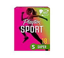Playtex Sport Tampons Plastic Unscented Super Absorbency - 18 Count