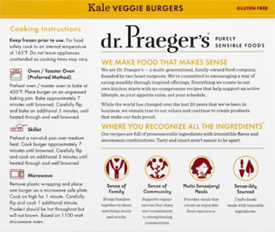 Dr. Praegers Veggie Burgers Gluten Free Kale - 4-2.5 Oz - Image 6