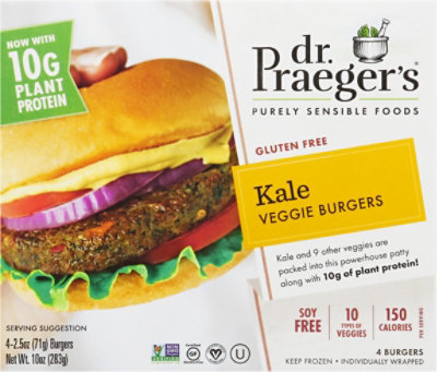 Dr. Praegers Veggie Burgers Gluten Free Kale - 4-2.5 Oz - Image 2