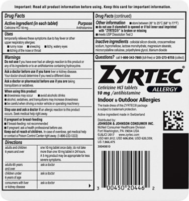 ZYRTEC Allergy Antihistamine 10 mg Tablets Bonus - 40 Count - Image 5