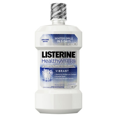 LISTERINE Healthy White Mouthwash Anticavity Clean Mint - 32 Fl. Oz.