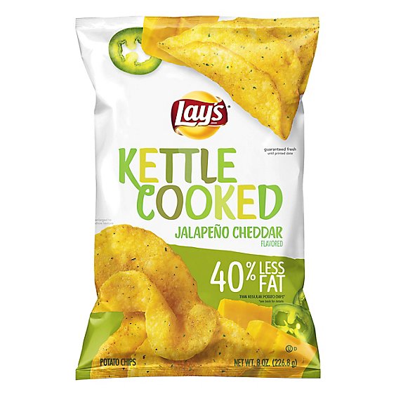Lays Potato Chips Kettle Cooked Jalapeno Cheddar - 8 Oz