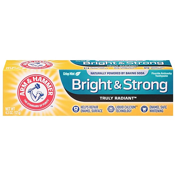 ARM & HAMMER Truly Radiant Toothpaste Fluoride Anticavity Bright & Strong Crisp Mint - 4.3 Oz