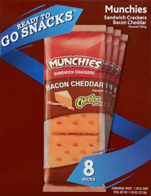 Munchies Crackers Sandwich Cheddar Cheese - 8 -1.38 Oz - Image 2