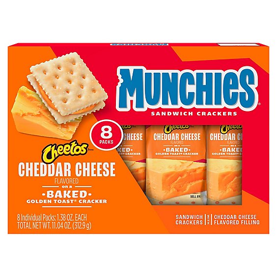 Munchies Crackers Sandwich Cheddar Cheese - 8 -1.38 Oz