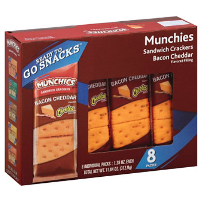 Munchies Crackers Sandwich Cheddar Cheese - 8 -1.38 Oz - Image 1