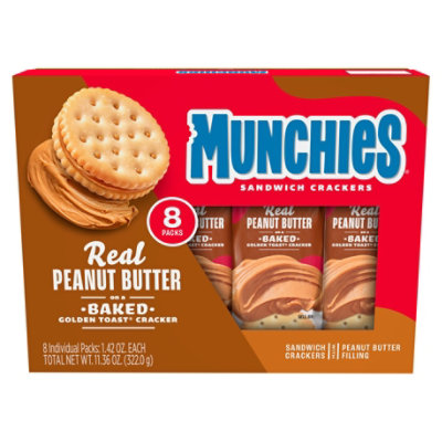 Munchies Crackers Sandwich Peanut Butter Toast Crackers - 8-1.42 Oz