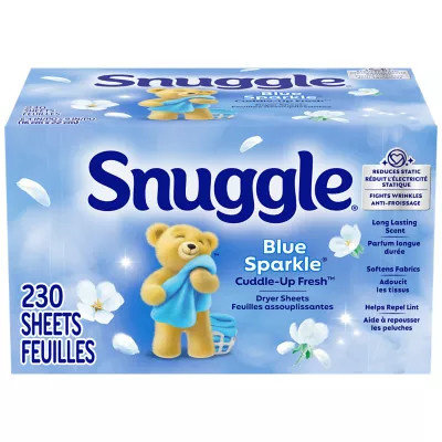 Snuggle Blue Sparkle Fabric Softener Dryer Sheets - 230 Count - Image 1