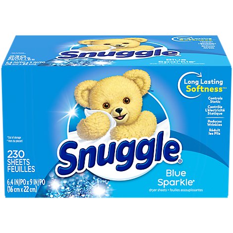 Snuggle Blue Sparkle Fabric Softener Dryer Sheets - 230 Count