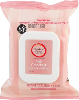 Signature Select/Care Towelette Cleansing Pink Grapefruit - 25 Count - Image 2