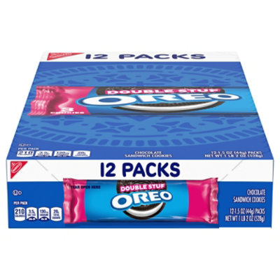 Oreo Double Stuff Cookies Sandwich Chocolate Multi Pack 12 1 5 Oz Vons