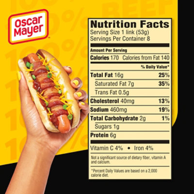 Oscar Mayer Jumbo Angus Beef Uncured Beef Franks Hot Dogs Pack - 8 Count - Image 6