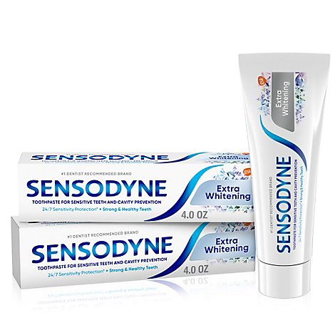 Sensodyne Toothpaste Maximum Strength With Fluoride Extra Whitening Twin Value Pack - 2-4 Oz