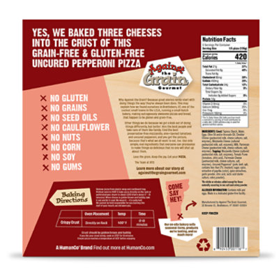 Against The Grain Gourmet Pizza Pepperoni Pizza Gluten Free Frozen - 24 Oz - Image 6