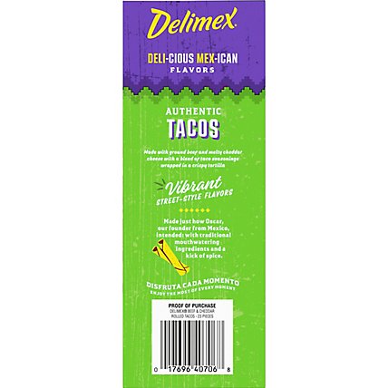 Delimex Beef & Cheddar Corn Rolled Tacos Frozen Snacks Box - 23 Count - Image 7