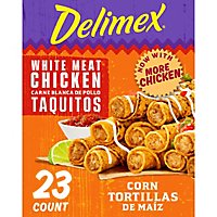 Delimex White Meat Chicken Corn Taquitos Frozen Snacks Box - 23 Count - Image 3