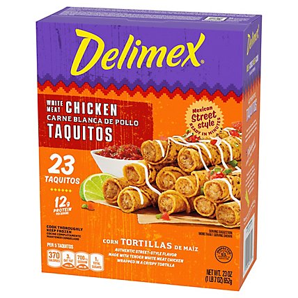 Delimex White Meat Chicken Corn Taquitos Frozen Snacks Box - 23 Count - Image 6