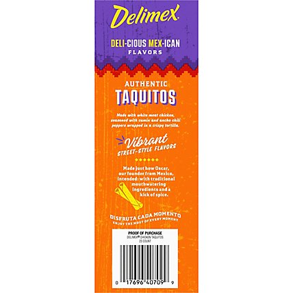 Delimex White Meat Chicken Corn Taquitos Frozen Snacks Box - 23 Count - Image 7
