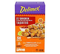 Delimex White Meat Chicken Corn Taquitos Frozen Snacks Box - 56 Count