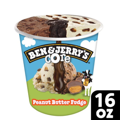 Ben & Jerrys Core Ice Cream Peanut Butter Fudge 1 Pint - 16 Oz