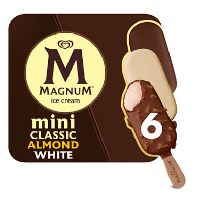  Magnum Ice Cream Bar Mini Classic Almond & White - 6 Count 