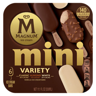 Magnum Ice Cream Bar Mini Classic Almond & White - 6 Count