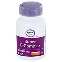 Signature Care Super B Complex Dietary Supplement Tablet - 100 Count - Image 1
