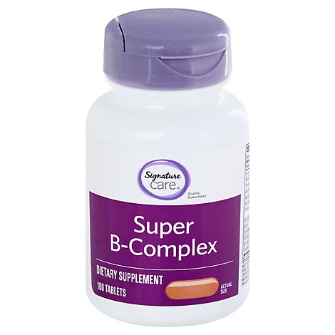 Signature Care Super B Complex Dietary Supplement Tablet - 100 Count